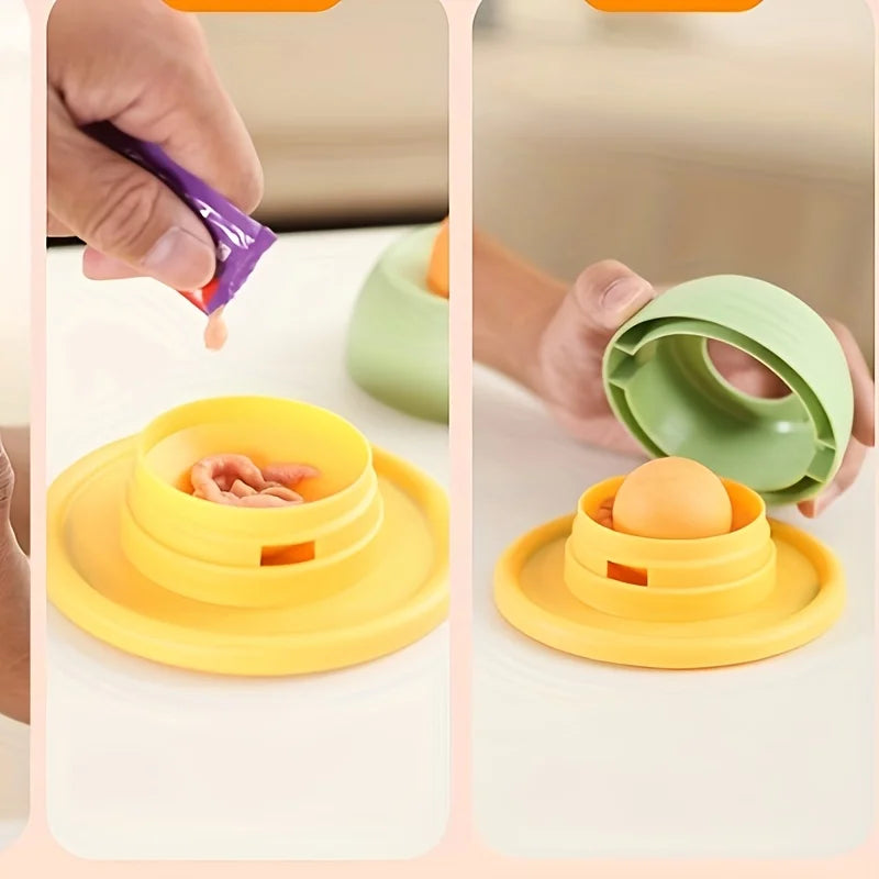 Interactive Cat Slow Feeder Toy - Self-Play Snack Plate with Licking Fun for Dental Health & Entertainment,Without Battery