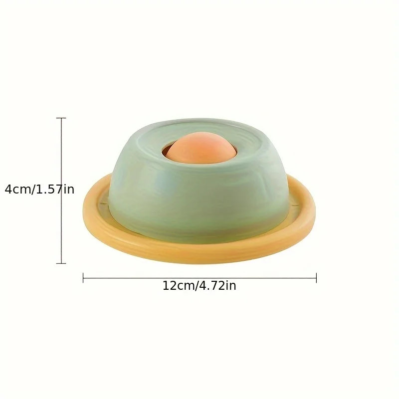 Interactive Cat Slow Feeder Toy - Self-Play Snack Plate with Licking Fun for Dental Health & Entertainment,Without Battery